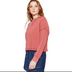 Back beat co. cropped waffle long sleeve shirt